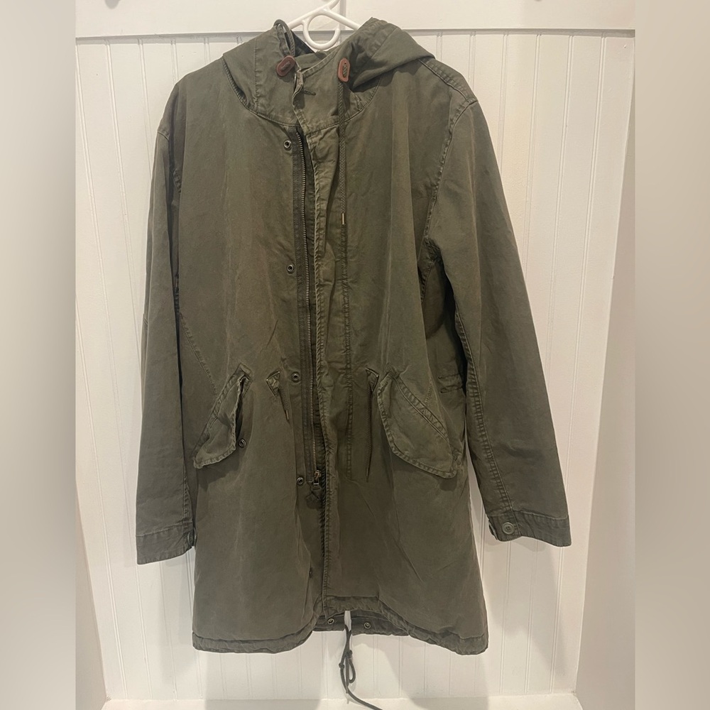 Mens Olive Green trench coat